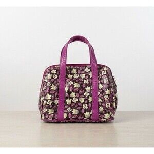 Vera Bradley Plum Petals Frill VIP Lunch Bag Double Handles Coated Exterior EUC
